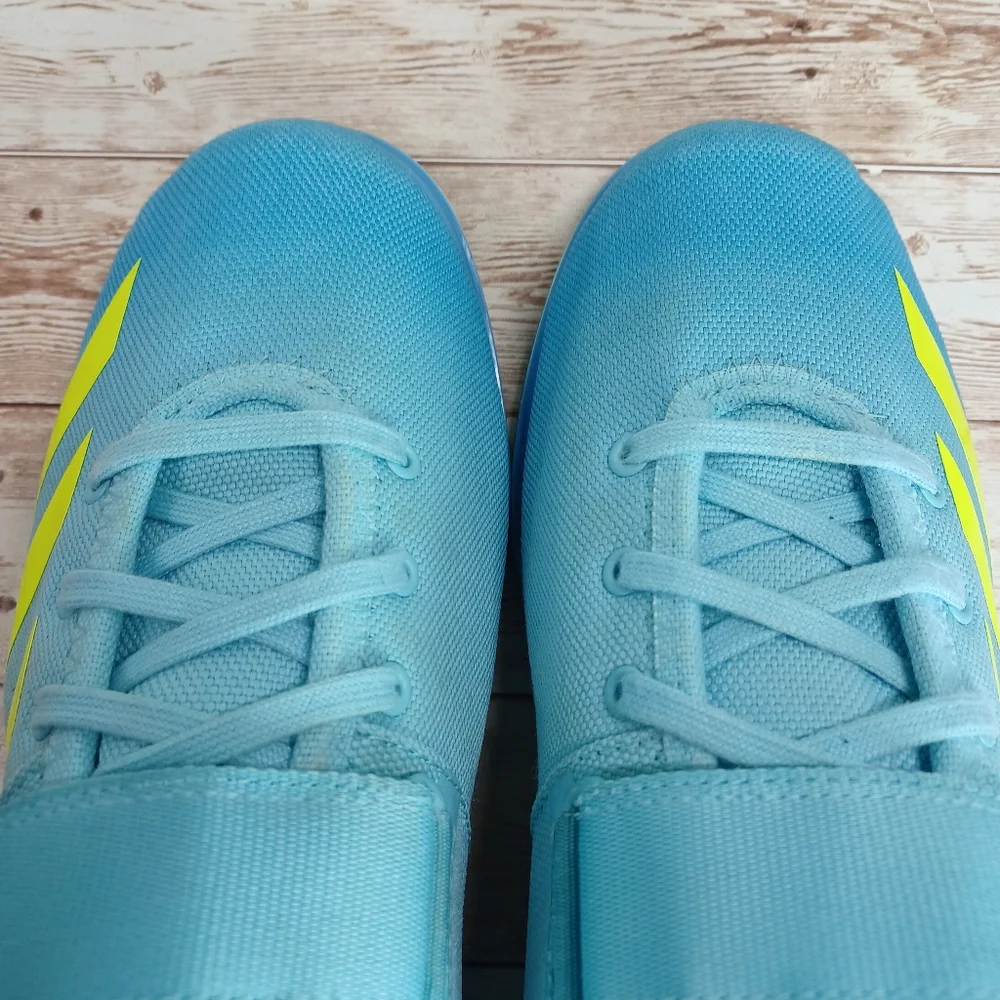 Adidas PowerLift 4 Cross Trainer Hazy Sky Blue Solar Yellow Gym Shoes Women's 10